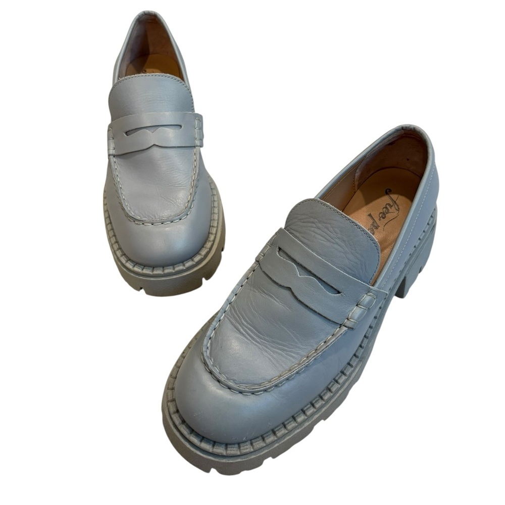 Free People Lyra Lug Sole Loafer in Dusty Blue, Sz EU 38 - Picture 4 of 16